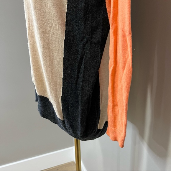 Vertical Design Zipper Back Colorblock Lightweight Tunic Sweater Size S - Picture 3 of 7